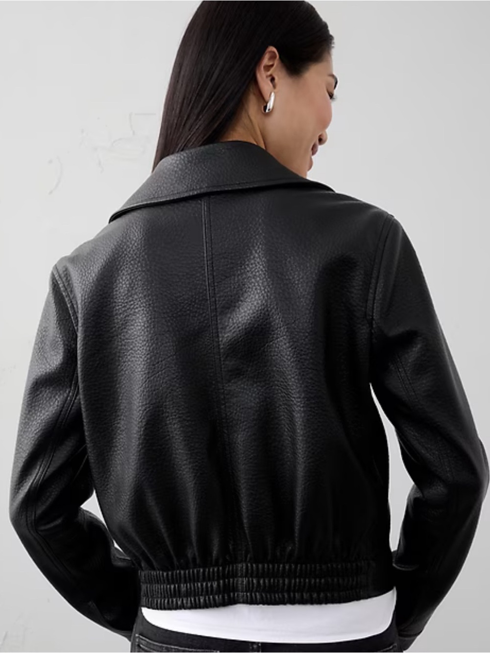 Banana Republic VEGAN LEATHER CROPPED MOTO JACKET - NWT - Picture 3 of 9